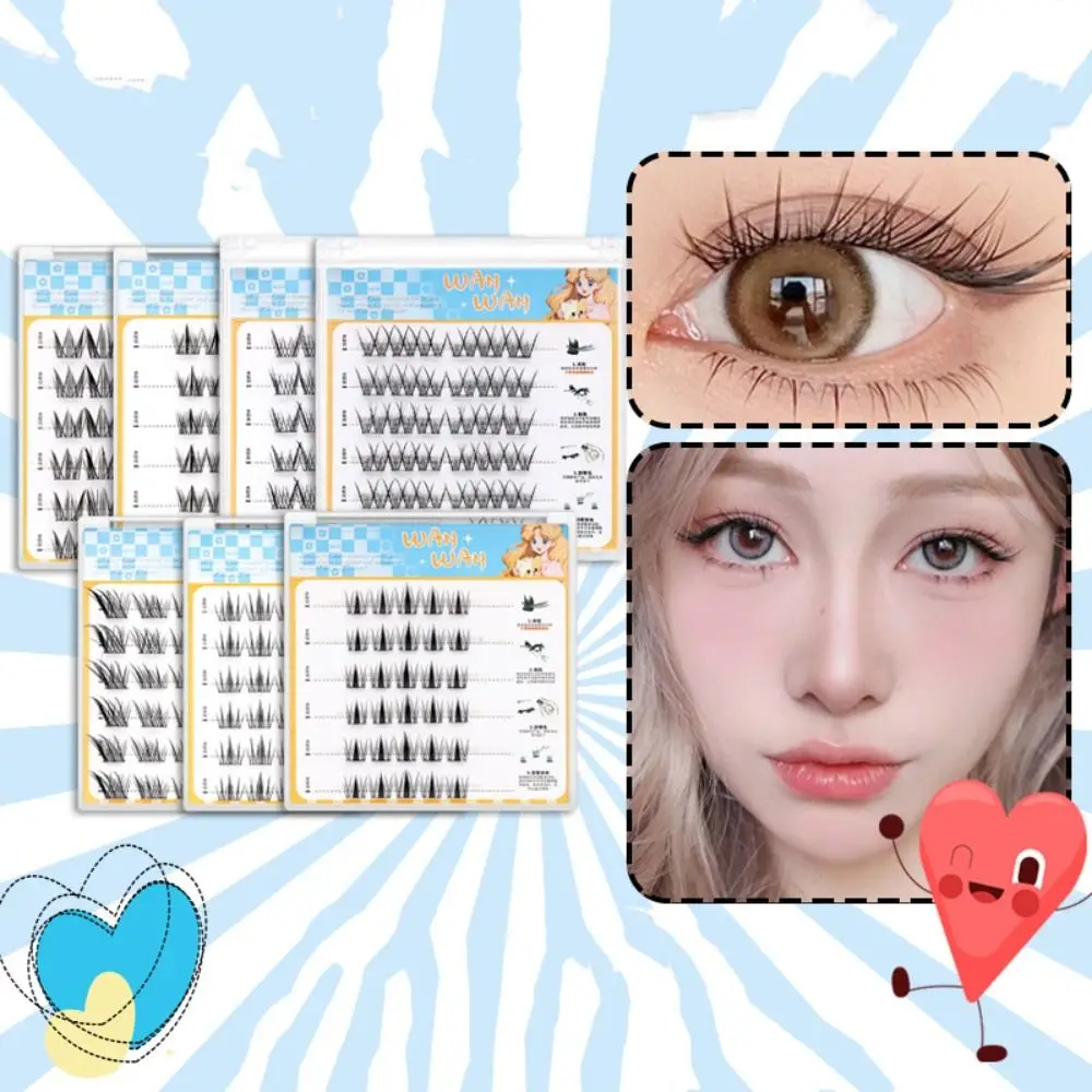 Sweet Self-adhesive Lash Clusters DIY Makeup Glue Free Fake Lashes Long Lasting Individual False Eyelash Clusters Women/Girls