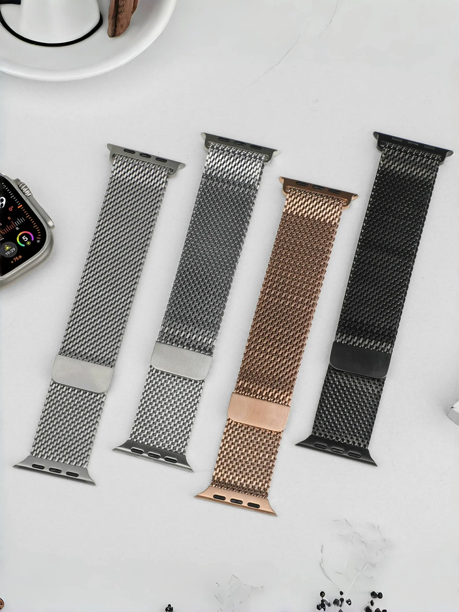 حزام ميلانو لساعة أبل 40 مللي متر 44 مللي متر 46 مللي متر 45 مللي متر 49 مللي متر 41 مللي متر سوار معدني سميك iWatch سلسلة 11 10 9 8 7 6 SE Ultra 3 2