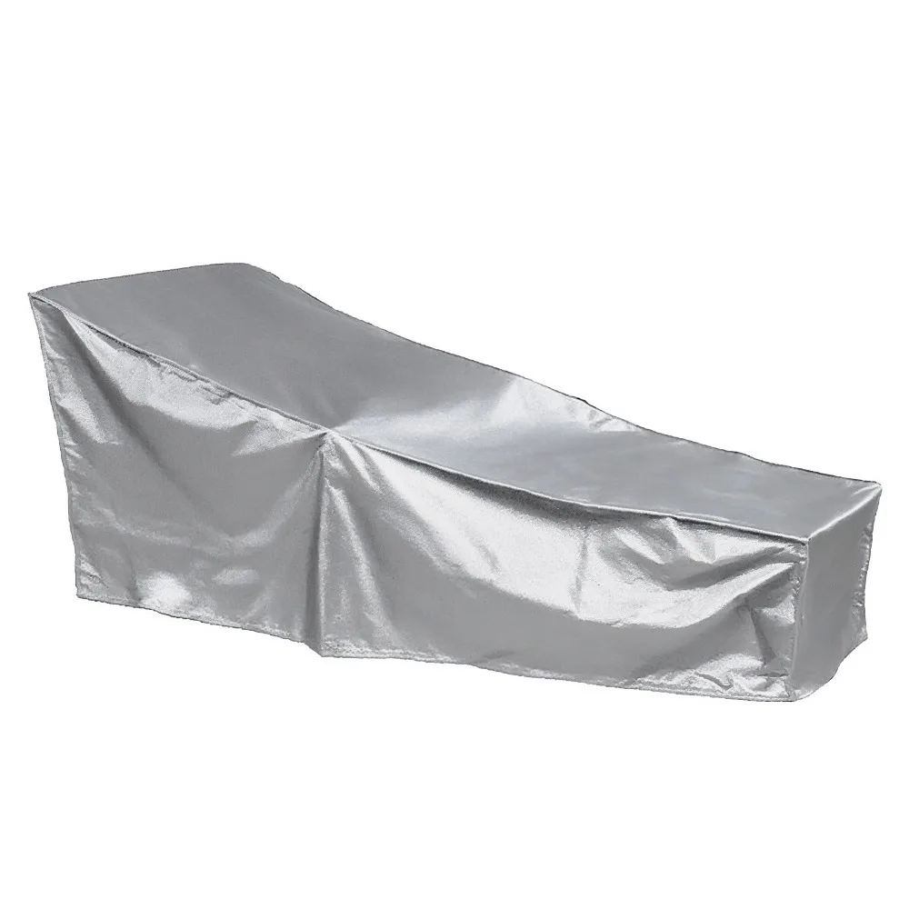 Oxford Cloth Chaise Lounge Cover UV Resistant Waterproof Beach Chair Cover Windproof Wear Resistant Lounge Chair Cover Poolside