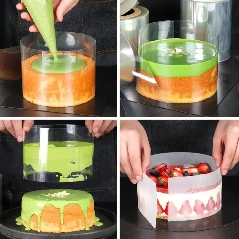 10m/Roll Cake Collars Transparent DIY Acetate Surround Films Cake Decoration Mousse Cake Surround Film for Chocolate Mousse Cake
