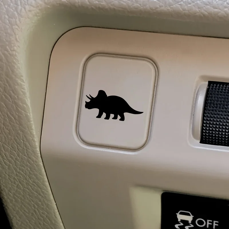 4PCS Triceratops Dinosaur Sticker Vinyl Decal Car Button Decor Waterproof Auto Accessories
