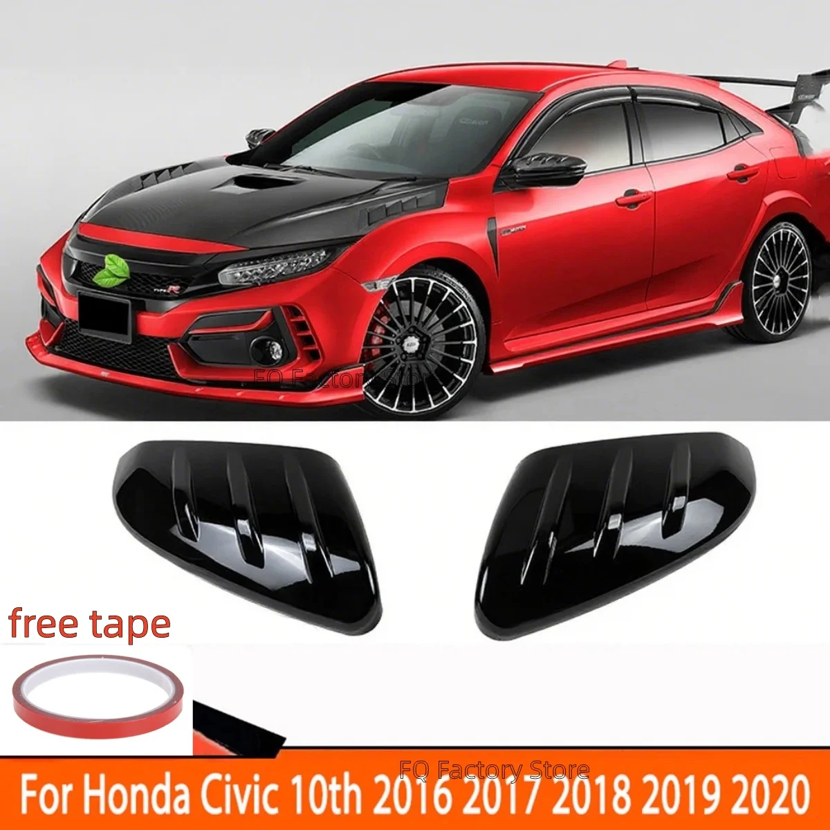 Pari Auto-Rückspiegel-Flügelkappenverkleidung – maßgeschneiderte Passform für Honda Civic 2016–2021, Außentür-Gehäuse-Zusatz