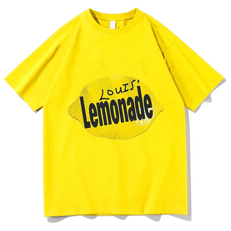 Rapper Louis Tomlinson Lemonade Tour 2026 Vintage Washed T Shirt Men's Punk Hip Hop Fashion Short Sleeve T-shirt Fans Streetwear