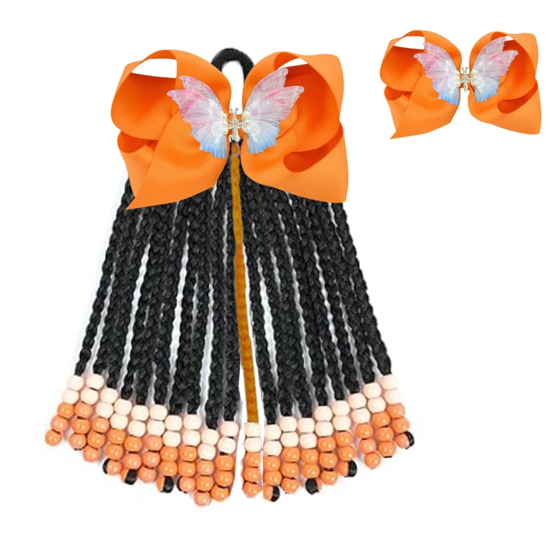 

Детское наращивание хвоста с бусинами — Наращивание волос из 19 прядей с косичками и зажимами-бантом — 9-дюймовая защитная прическа для девочек