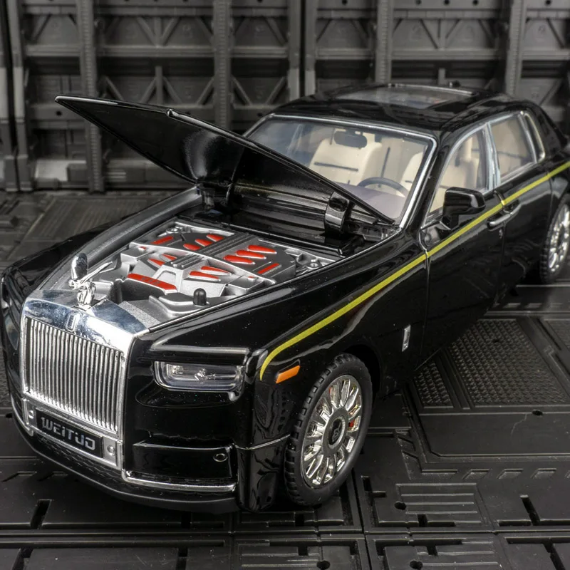 Rolls-royce Phantom Classic Scale Model Car Toys, aleación fundida a presión con luz de sonido, vehículos extraíbles para niños, juguetes para niños, regalos para niños, 1/20