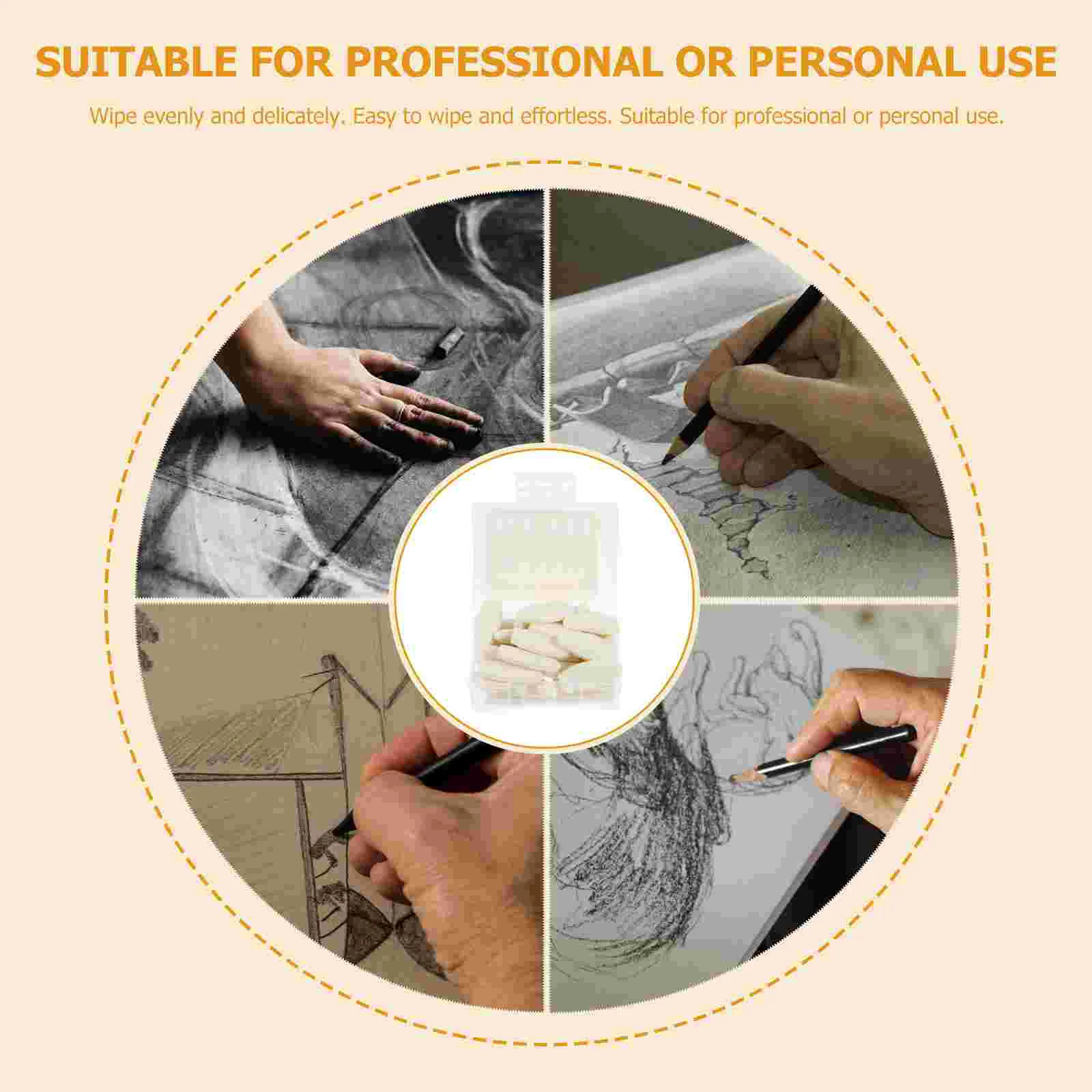 40 Pcs Tool Sketch Eraser Students Accessories Wiper Knife Sponge Rubs Drawing Head White Sketching for Blooming Heads