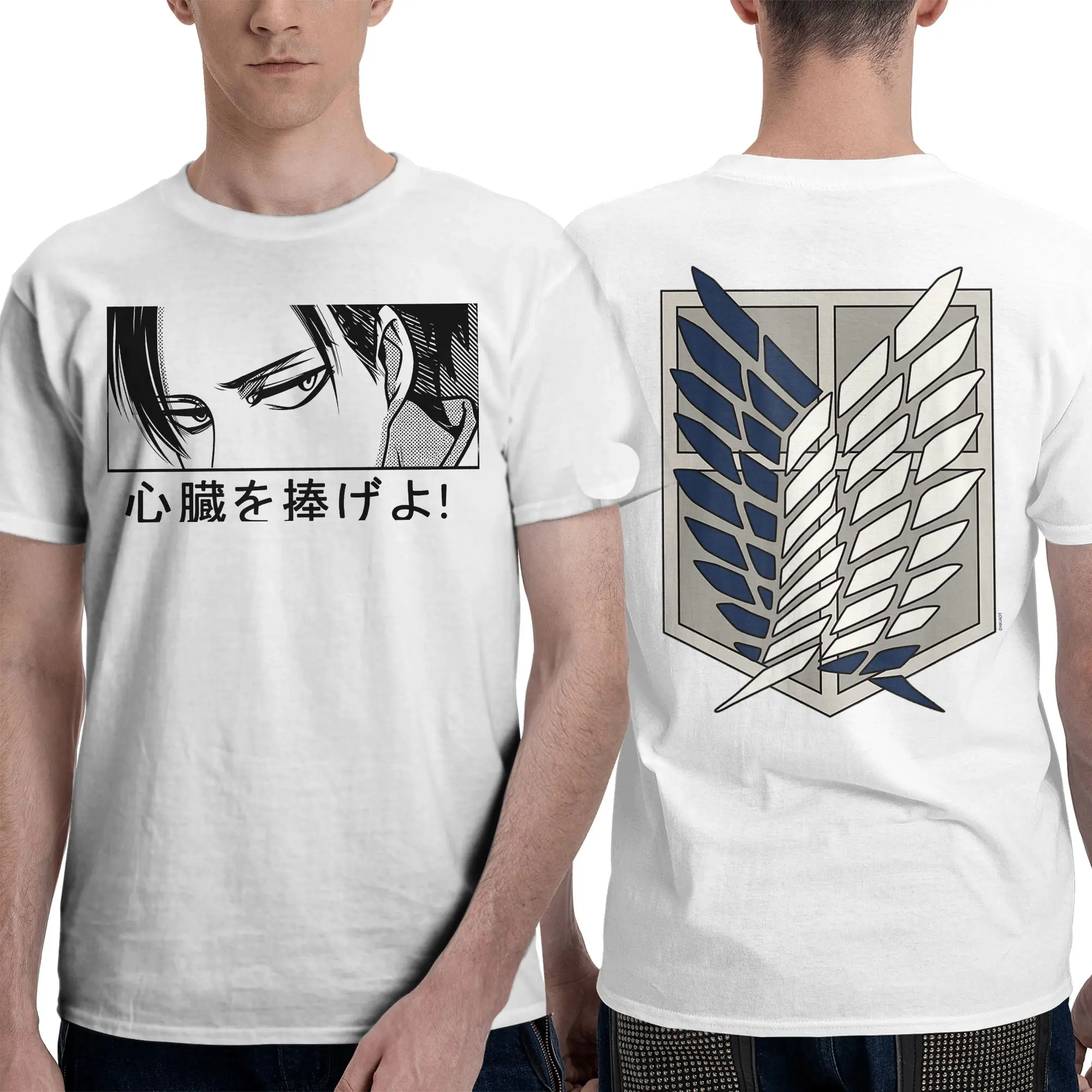 Attack on Titan Scout Regiment Shield AOT Anime Men's T Shirts Summer O Neck Harajuku Tee Shirt Custom Oversized Clothing