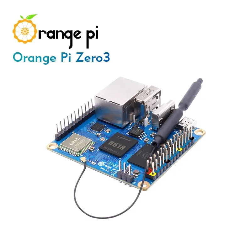 Orange Pi Zero 3 4GB+5V3A Type-C Power Supply, Orange Pi Zero3 DDR4 Allwinner H618 WiFi+BT BLE Mini PC SBC Single Board Computer