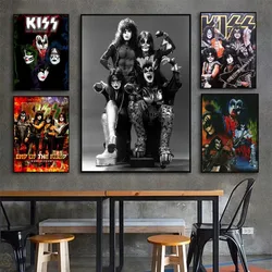 1pc H-Heavy Metal Kiss Band Poster Stickers Art Wall Murals Decor Game Room Decor Gifts Kawaii HD Painting Cat Cars