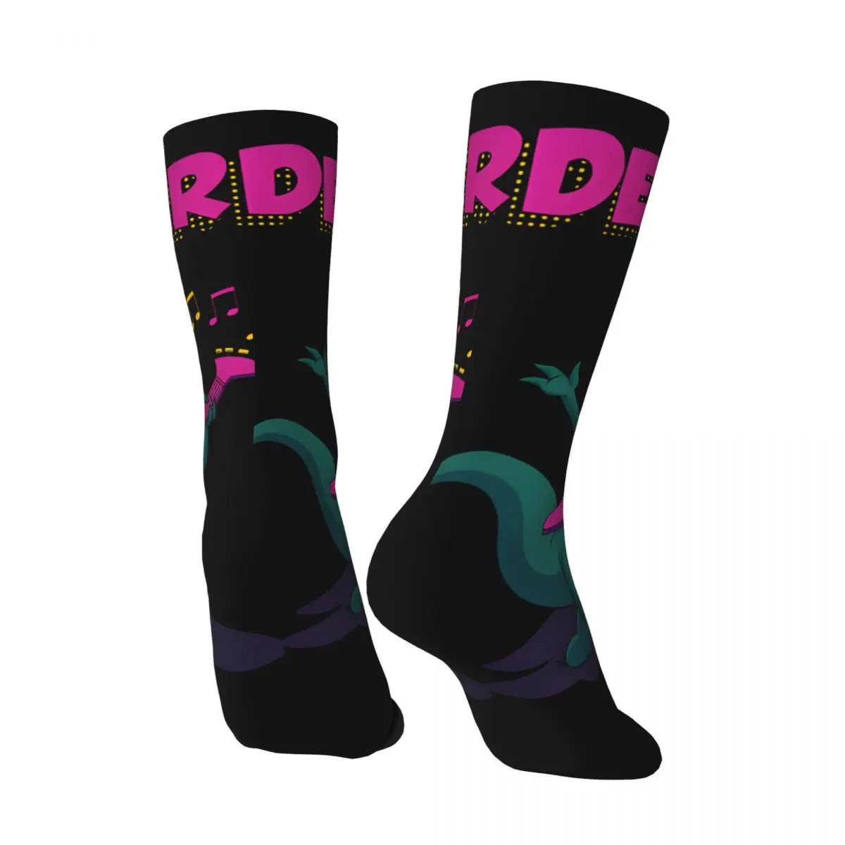 Funny Happy Music Men's Socks Retro Harajuku D-Denver, The Last Dinosaur Hip Hop Novelty Seamless Crew Crazy Sock Gift Printed