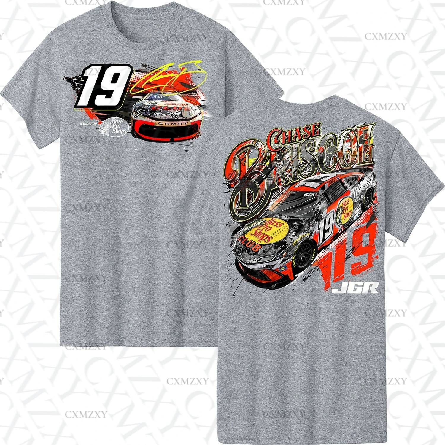 

Chase Briscoe 2025 Bass Pro Shops SPG 2-Spot T-Shirt Gray