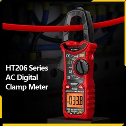 HT206 Series Digital Clamp Meter 600A Current True RMS Smart Plier Ammeter Auto Rang High Precision Professional Multimeter