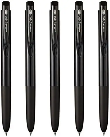 

Ultra Micro Point 0.28mm Retractable Gel Ink Pen, Black Ink, Rubber Grip, Value Set of 5