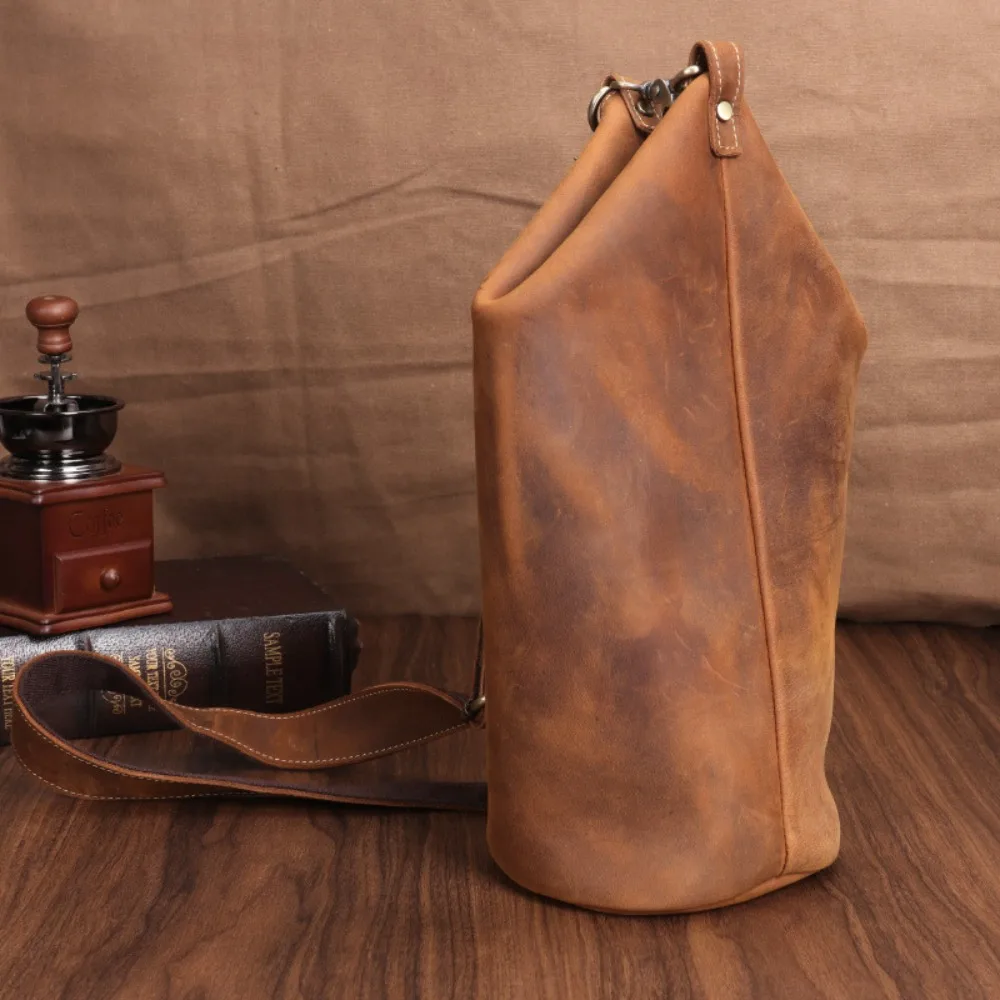 

Men's Retro Top Layer Cowhide Men's Premium Chest Bag Versatile Leather Fashion Outdoor Leisure Travel One-shouldercrossbody Bag