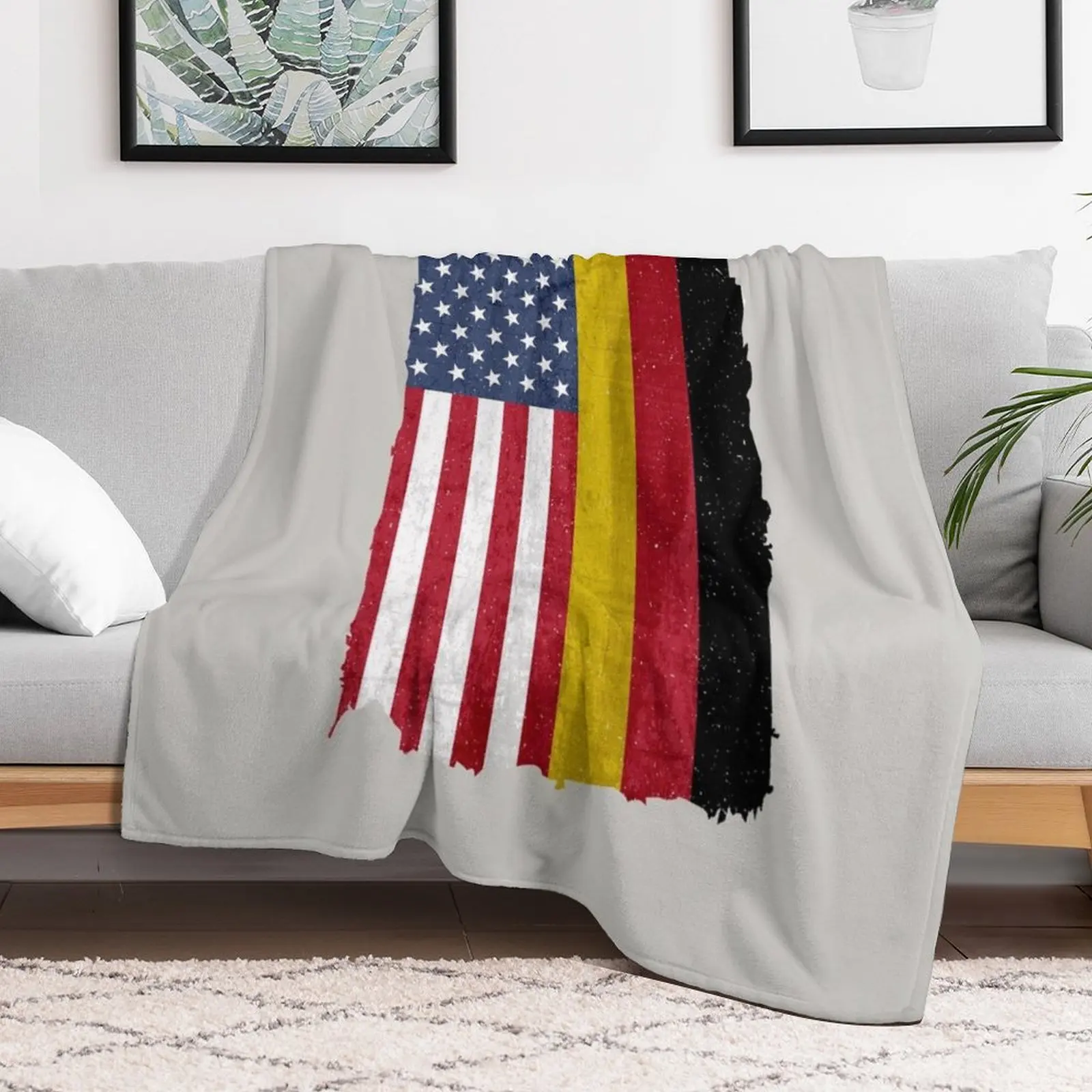 United States with Germany Flag Mix US and German Country Flags Throw Blanket