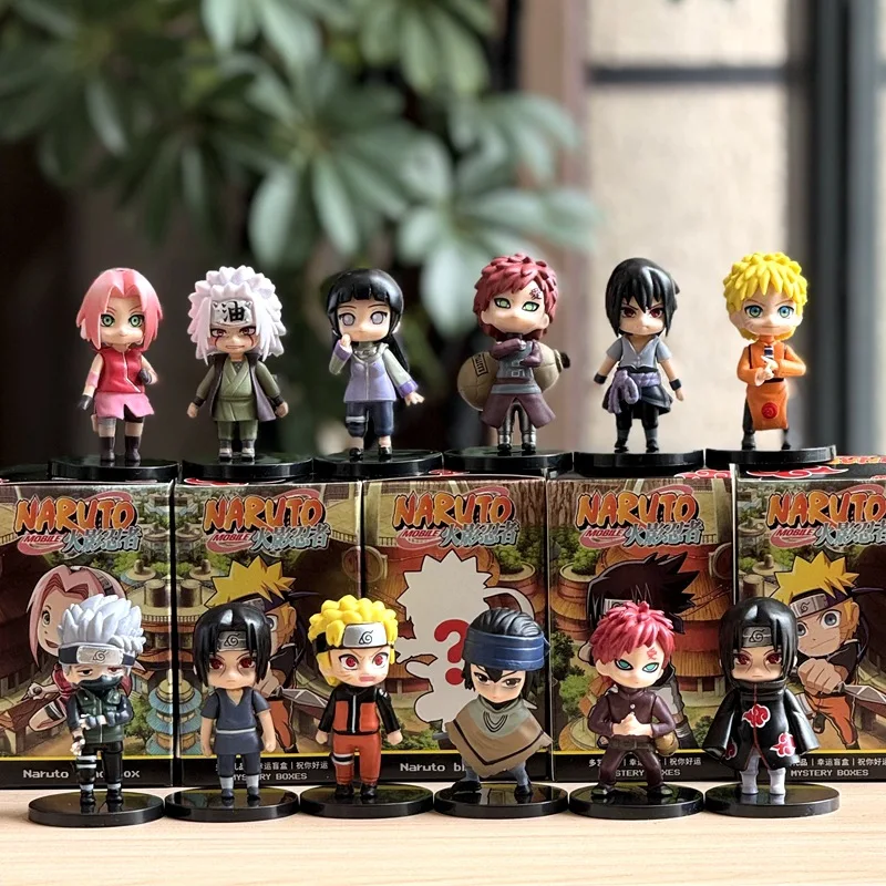 Caja ciega hecha a mano de Naruto, juego completo de versión Q Naruto Sasuke Kakashi, me encanta Luo adornos de dibujos animados muñeca regalo de cumpleaños anime
