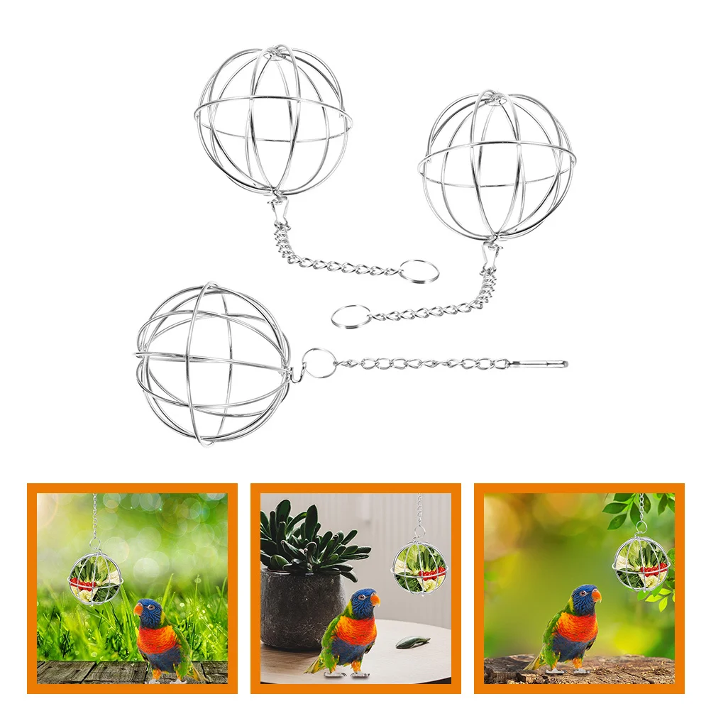

3Pcs Durable Grass Feeding Ball with Long Design for Small Animals Bunny Rabbit Cage Feeders Fun Pet Accessories