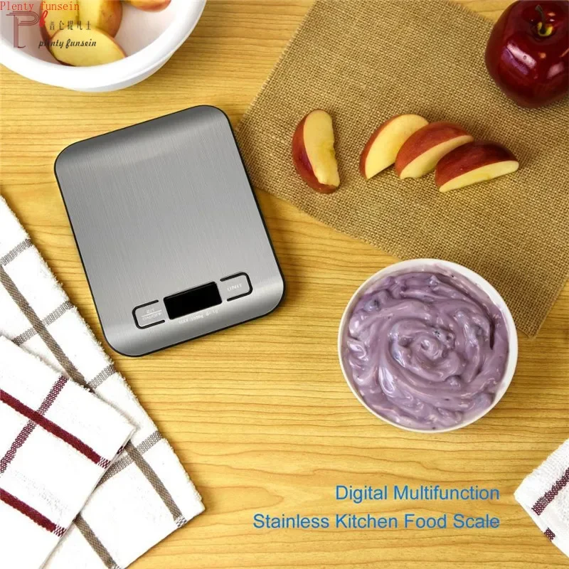 Multi-function Electronic Kitchen Digital Scale, Platform with LCD Display, Weigh Range 0 ~ 5kg or 11 lb