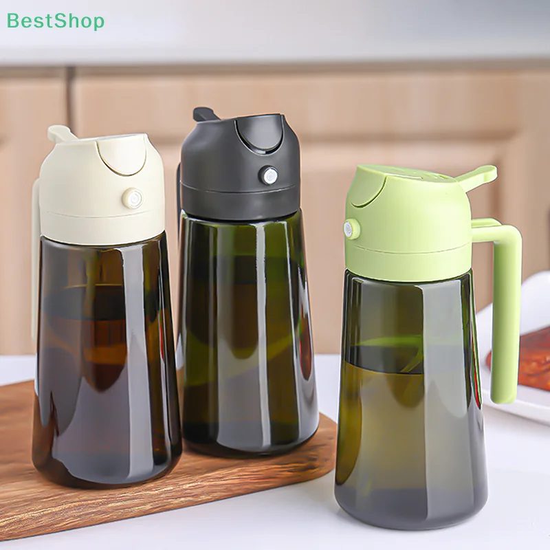 470ml Kitchen Glass Oil Bottle Automatic Opening Bottles Olive Oil Dispenser Camping BBQ Baking Vinegar Soy Sauce Containers