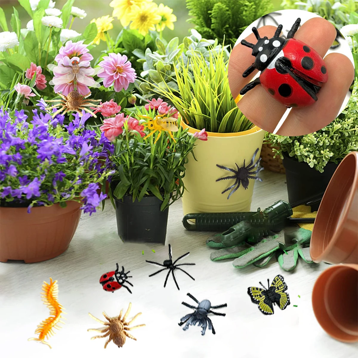 

12Pcs Plastic Bug Scorpion Bee Models Decorations for Thrilling Jungle Halloween Atmosphere