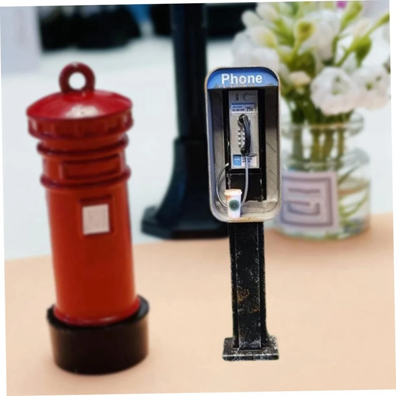 Adorno americano en miniatura, casa de muñecas pública antigua, casa de muñecas Vintage