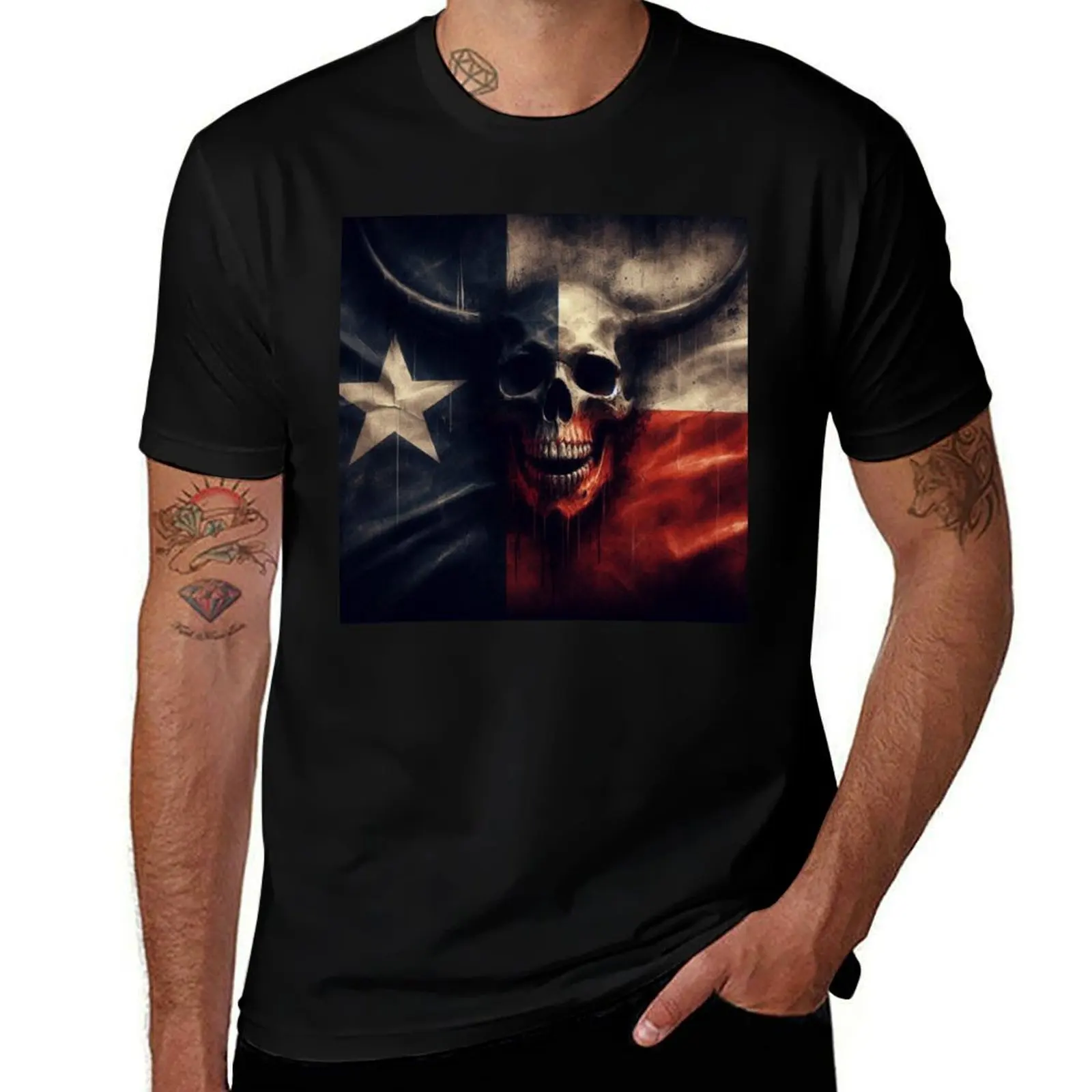 

Texas Flag T-Shirt t shirt for man 100 percent cotton man t shirt cotton high quality t shirts for man pack white T-shirt