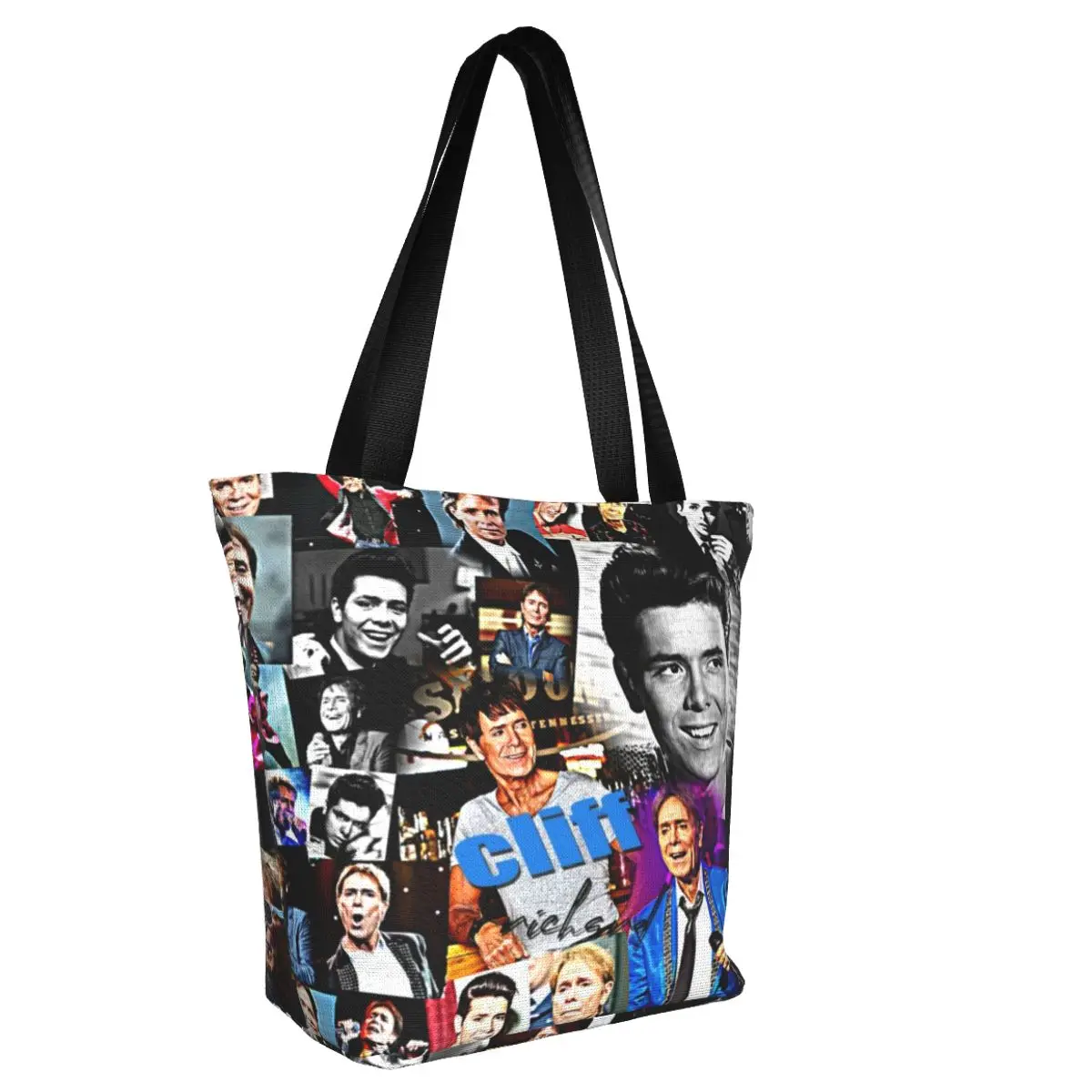 Cliff Richard Casual Shoulder Tote Shopping Bag Large Capacity Zip Pocket Bag For Travelling Birthday Gift