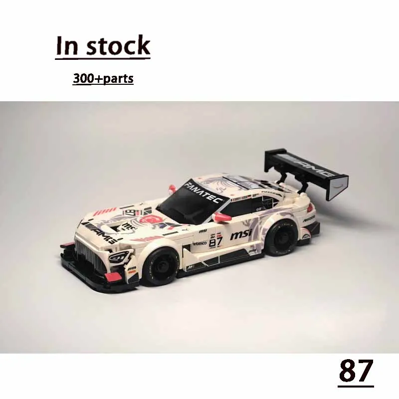 

New Stickered Sports Car Racing Building Block Model 300+ Pieces MOC Creative Toy for Boys Kids Birthday Christmas Gift