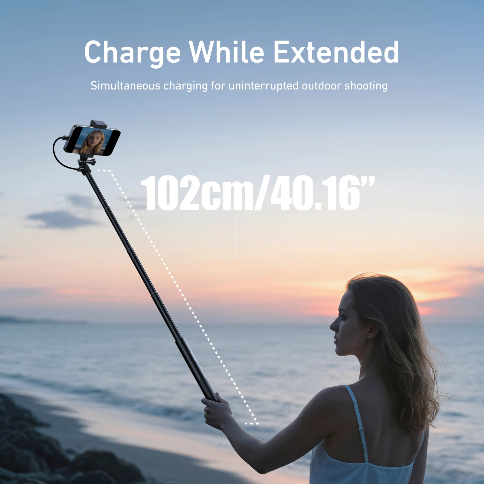 

НОВАЯ палка для селфи TELESIN, Bluetooth, беспроводная быстрая зарядка, профессиональная палка для селфи, 102 см, телескопическая палка для селфи