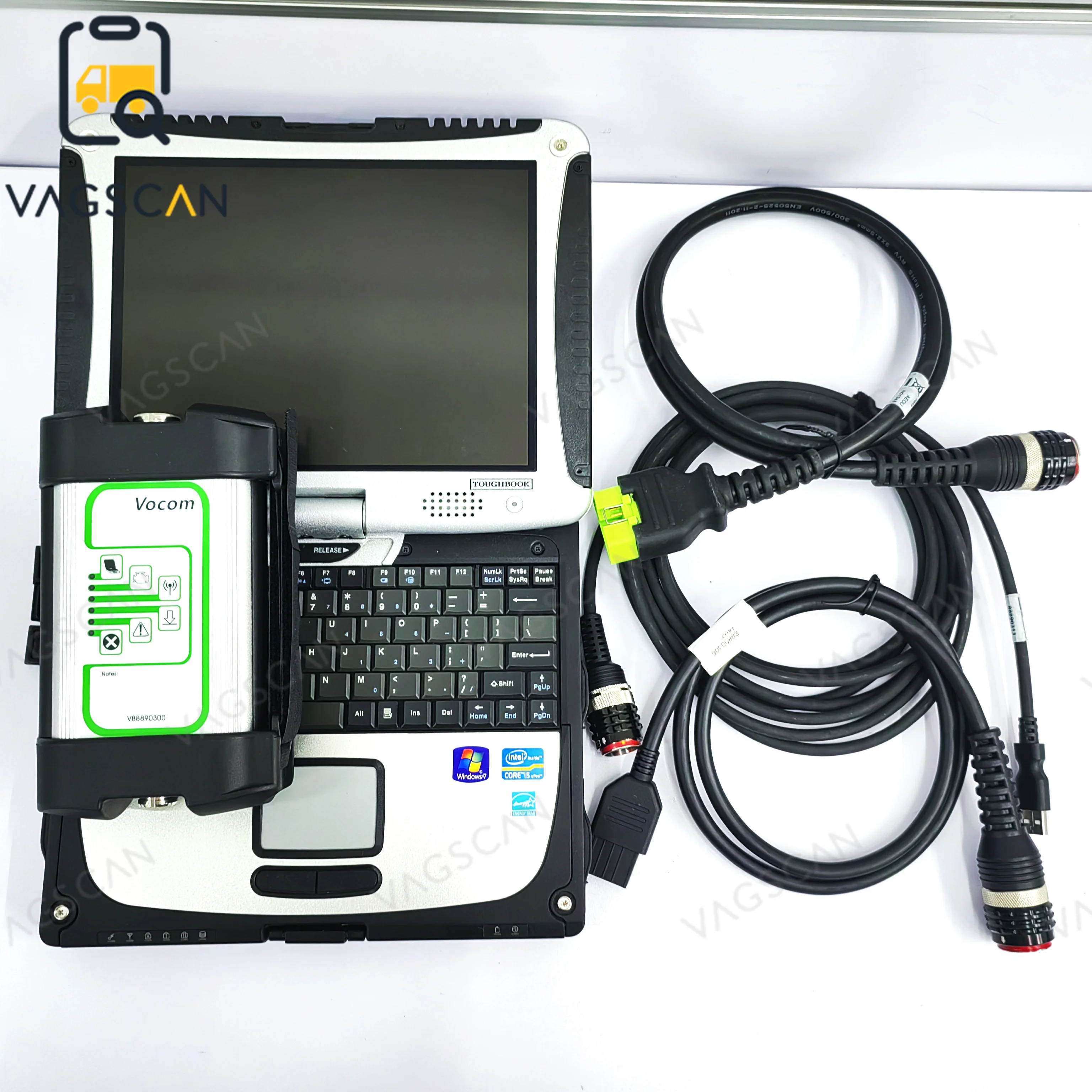 Original CF19 Laptop For Vocom Truck Diagnostic Tool V2.8.150 for UD/Mack/ V-olvo/Renault 88890300 Excavator OBD