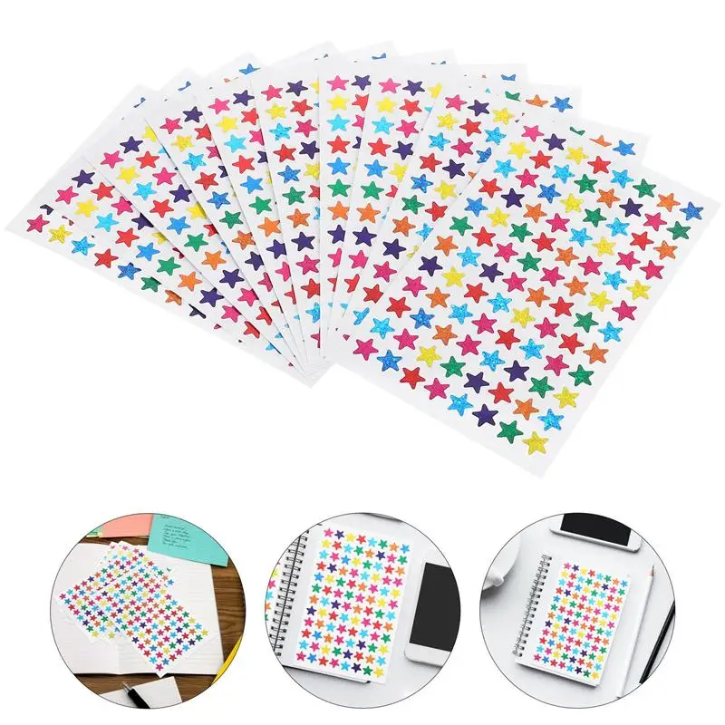 

960pcs/Pack Star Stickers 1cm Self Adhesive Assorted Colors Shiny Sparkle Star Stickers Kids Students Rewards Teachers Supplies