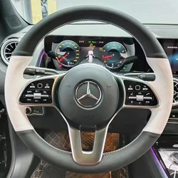 Custom Car Steering Wheel Cover 100% Fit For Mercedes Benz A-Class W177 B-Class W247 C-Class W205 CLS-Class Car Accessories