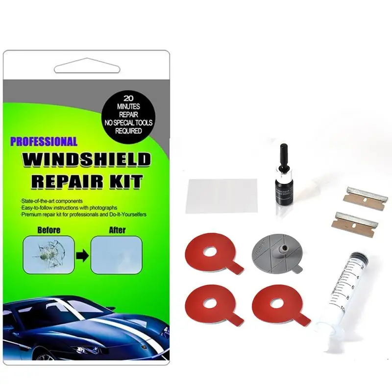 DIY Car Windshield Repair Kit Tools Auto Glass Windscreen Repair Set Give Door Handle Protective Decorative Stickers