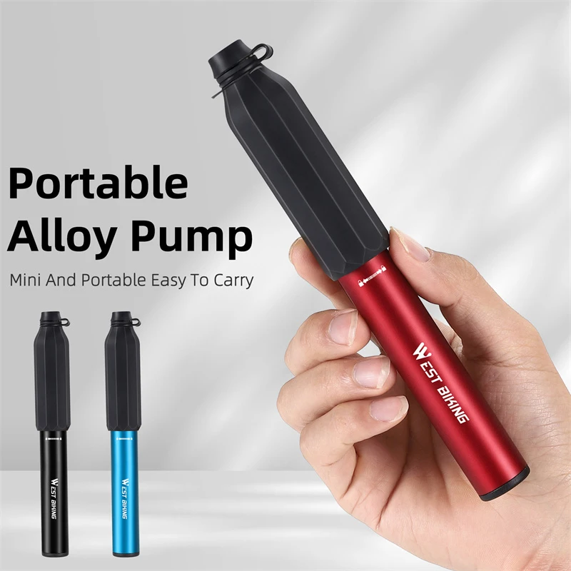 WEST BIKING Hand Mini Bicycle Pump Tire Air Inflator Schrader Presta Valve Ball Needle Hose MTB Accessories Portable Bike Pump