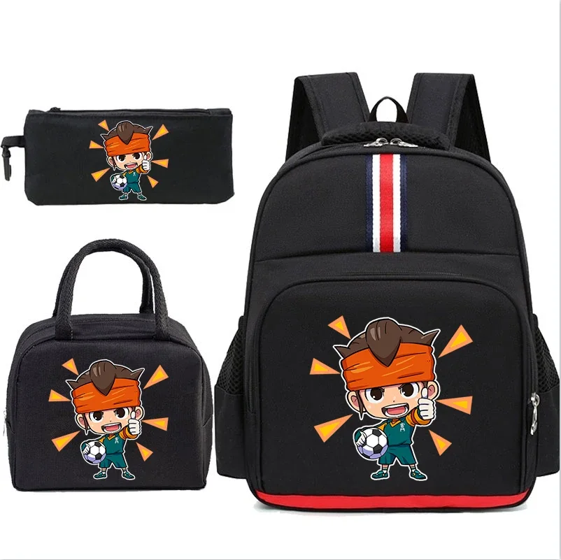 

Детский рюкзак Inazuma Eleven Go Amine, школьный рюкзак с героями мультфильмов для мальчиков и девочек, школьная сумка, детская сумка для обеда, пенал, 3 шт.