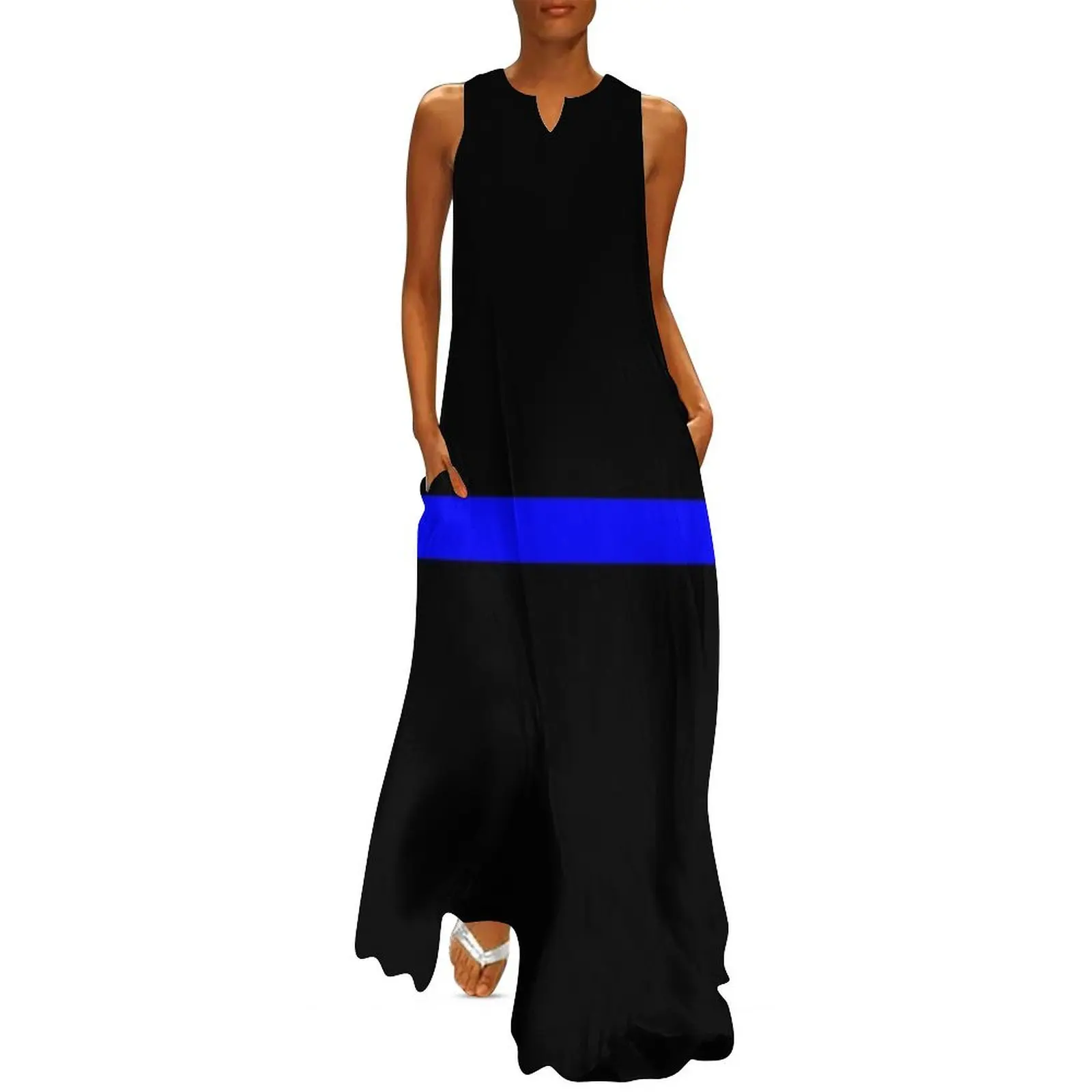 

The Thin Blue Line Long Dress festival outfit women women"s summer dress 2024