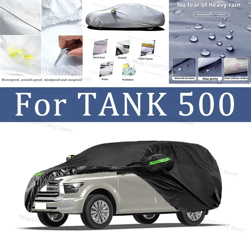 

Black Silvery Scratch-Resistant Car Cover - Dustproof & Sun-Resistant, Comprehensive Protection for TANK 500 Outdoor Parking