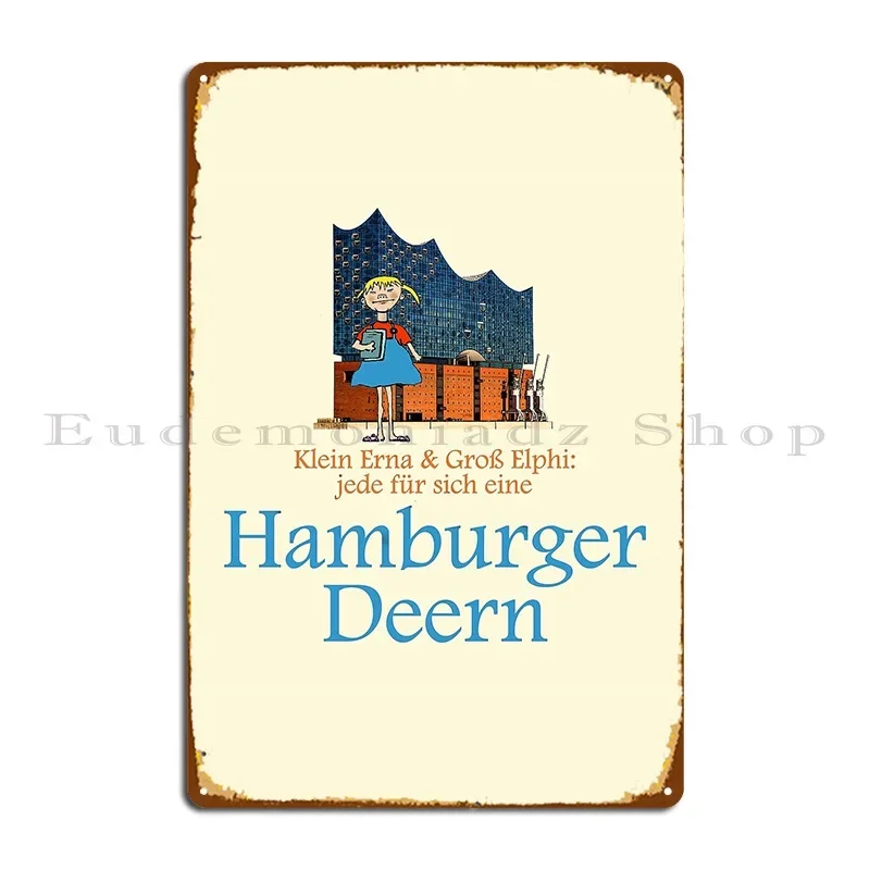 Hamburg Deern Metal Plaque Poster Garage Design Custom Classic Living Room Tin Sign Poster