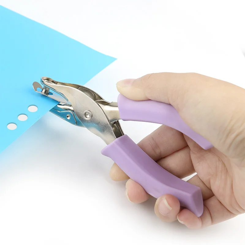 Pinza per punzonatura a foro singolo portatile da 6 mm Strumento per punzonatura per casa per ufficio in carta a fogli mobili fai-da-te Nuovo stile per uso industriale aziendale