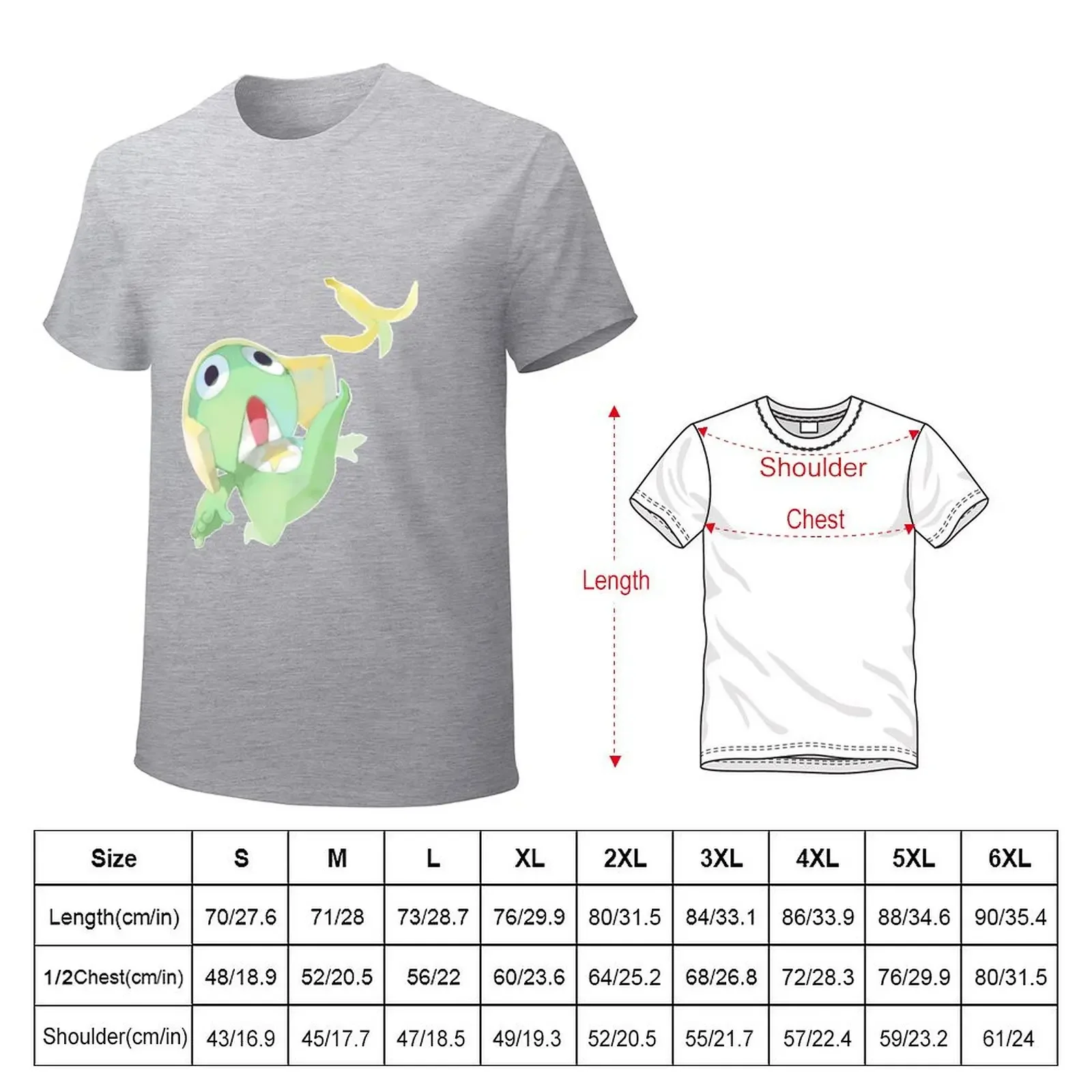 keroro Gunso T-shirt funnys Short sleeve tee cute tops Men's clothing