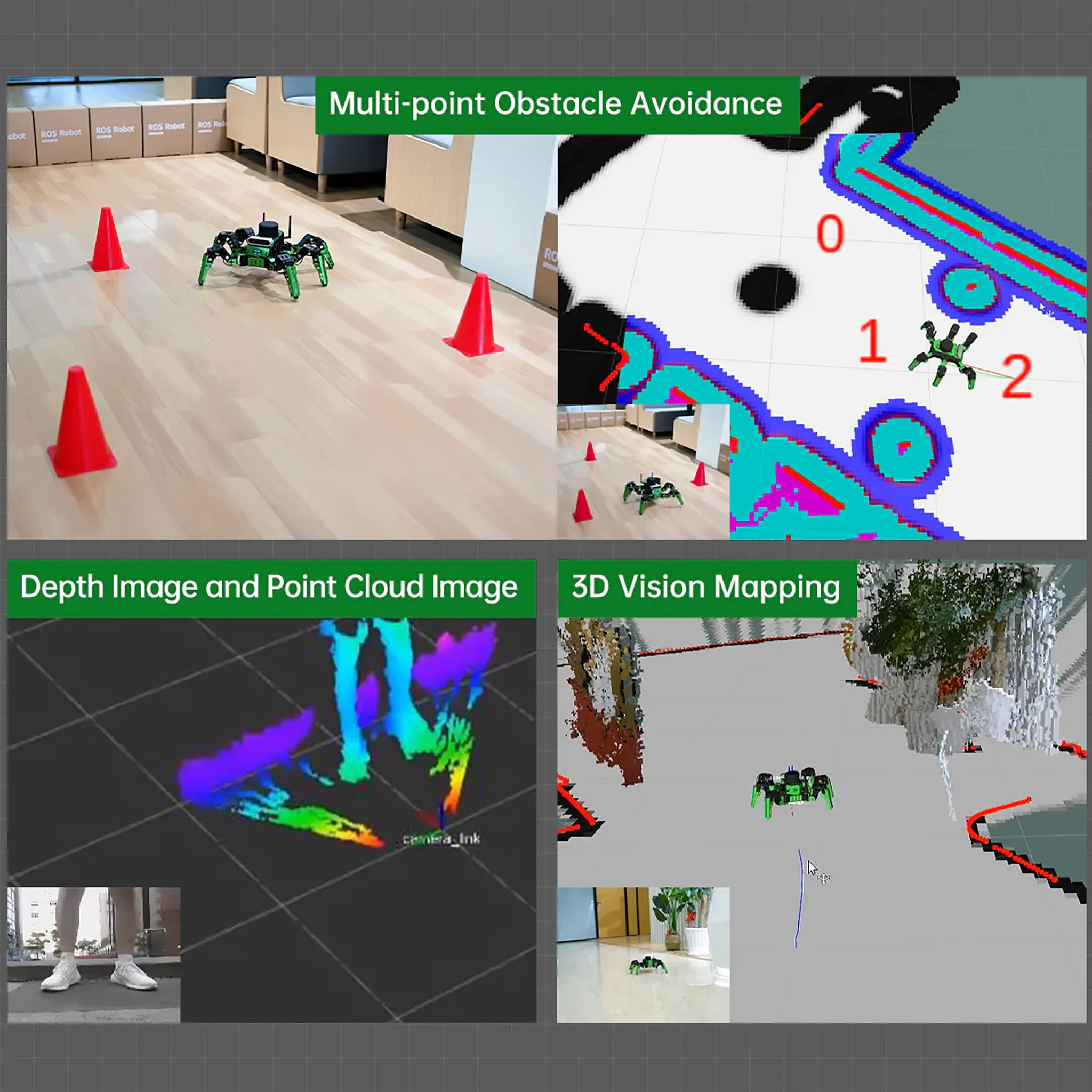 Hiwonder Ros AI Interactive Robot JetHexa with AI Vision Lidar Navigation Support MedidPipe Machine Learning Advanced Robot Kit