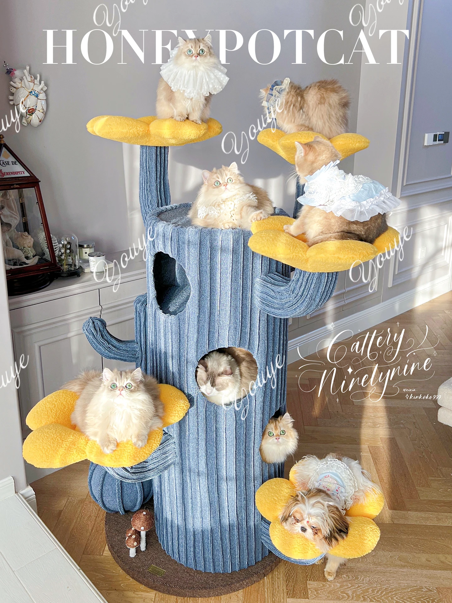 R Cactus climbing frame, cat nest, cat tree integration, super large green plant cat frame fabric upgrade