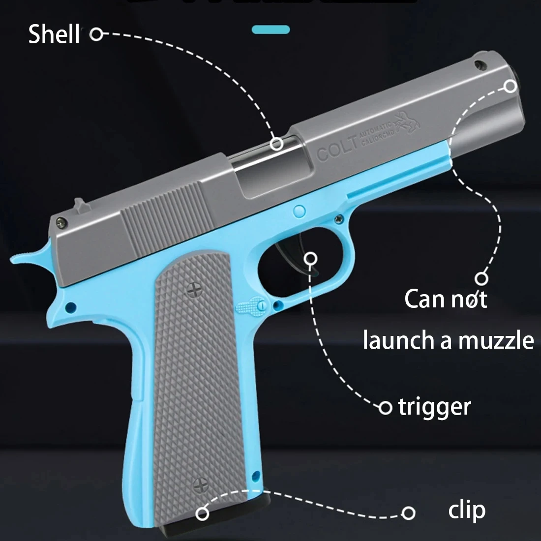 3D Gravity Model 1911 Gun  Luminous Shell Bullet ejecting Pistol Soft Bullet Pellet Toy Gun cheap cool stuff Realistic Look Real