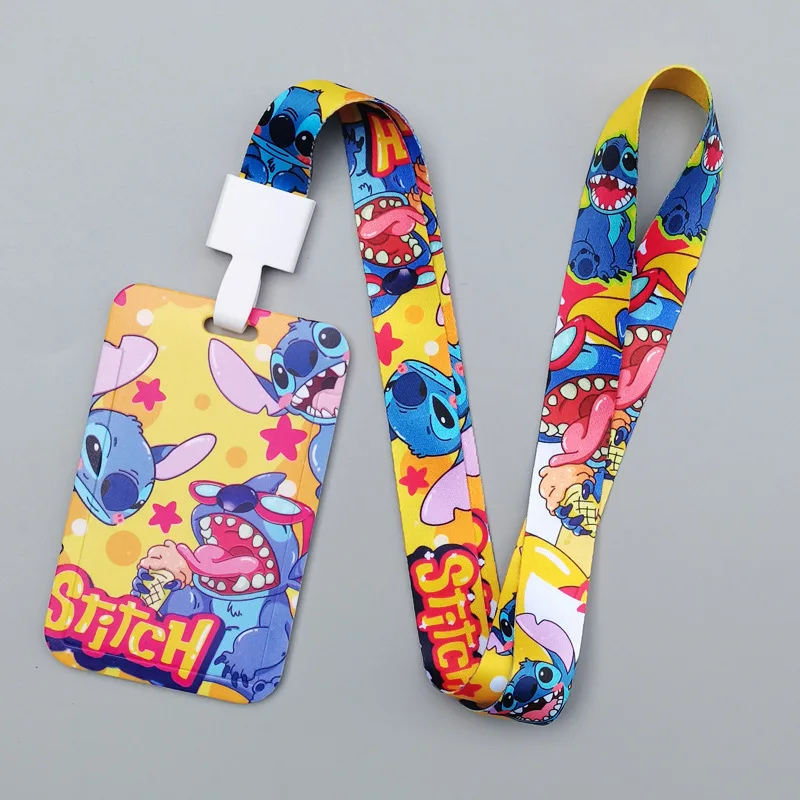 جديد ديزني غرزة حامل بطاقة لطيف الكرتون حافلة غطاء بطاقة معلقة الرقبة حبل طالب وجبة بطاقة الحرم الجامعي بطاقة فتاة هدية #4