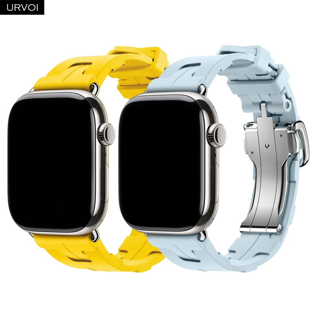

Ремешок URVOI Kilim Single Tour для Apple Watch ultra 2, 1 серии 10, 9, 8, 7, 6, 5 SE, литой резиновый ремешок для iWatch с пряжкой