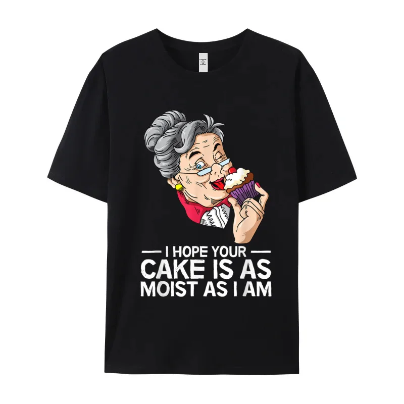 Loose Men T-shirts O Neck Short Sleeve Pure Cotton Funny I Hope Your Cake Tops Tees Design Tee Shirt