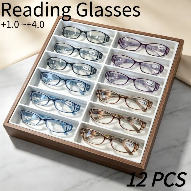 12-Color Striped Reading Glasses - Unisex, a Must for Daily Work, High-Quality Fashion Glasses, Durable Vision Aids, High-Quality Reading Glasses Wrapped in Christmas and Halloween Gifts