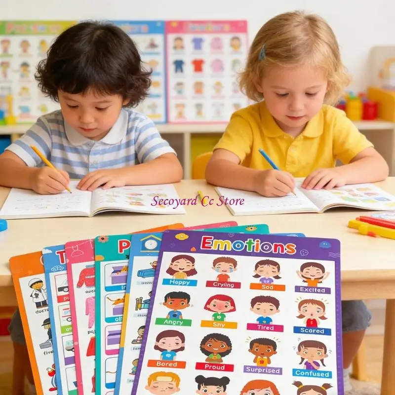 

Набор многотематических образовательных плакатов N3UC для языковых классов с высококачественной бумагой и простой в установке