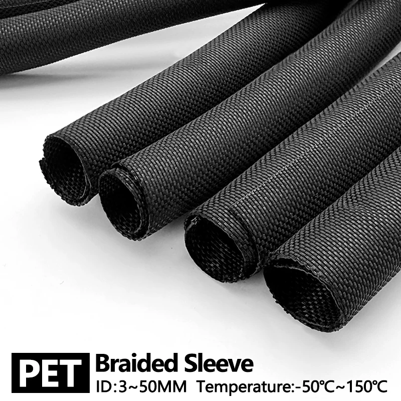 Expandable Split PET Braided Wire Loom Self Closing Wrap Tube Dustproof For Keyboard Mouse Data Cable Management Sleeve