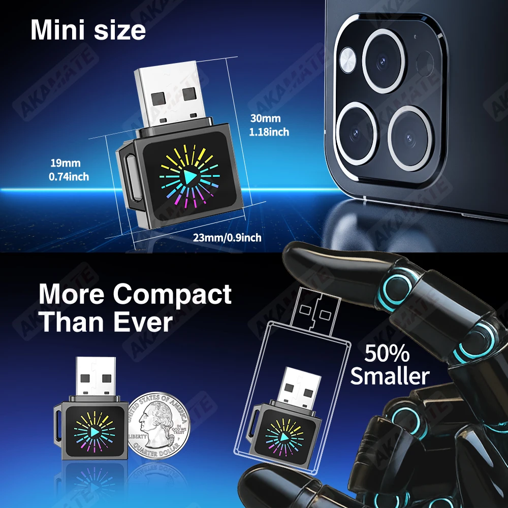 اللاسلكية CarPlay Android Auto Adapter التوصيل والتشغيل بلوتوث السلكية إلى CarPlay اللاسلكية Android Auto 2in1 Mini Ultra Dongle #6